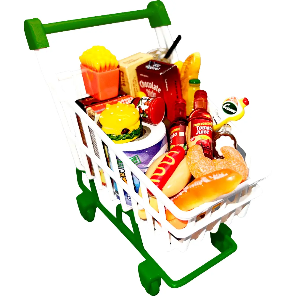 ميني وورلد Mini Mart مجموعة عربة تسوق للأطفال