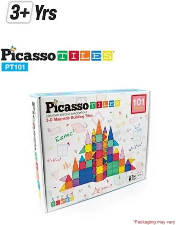 PicassoTiles طقم مكعبات مغناطيسية ثلاثية الأبعاد - ١٠١ قطعة